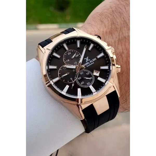 Kasası Rose Kordonu Siyah Renk 46 Mm İç Göstergeleri Aktif Erkek Kol Saati