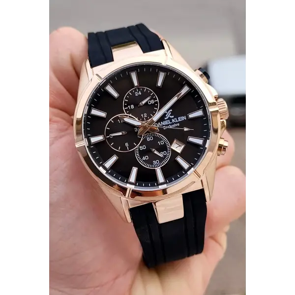 Kasası Rose Kordonu Siyah Renk 46 Mm İç Göstergeleri Aktif Erkek Kol Saati