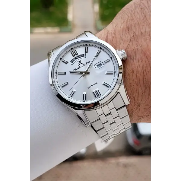 Gümüş Renk 43 mm Erkek Kol Saati