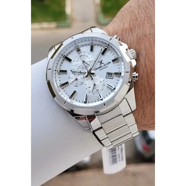 Gümüş Renk 46 Mm İç Göstergeleri Aktif Fonksiyonlu Erkek Kol Saati