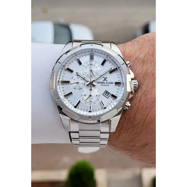 Gümüş Renk 46 Mm İç Göstergeleri Aktif Fonksiyonlu Erkek Kol Saati