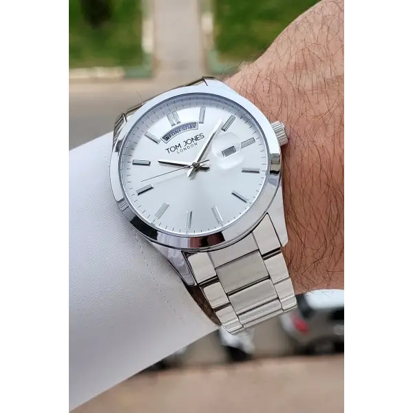 Gümüş Renk 42 mm Erkek Kol Saati