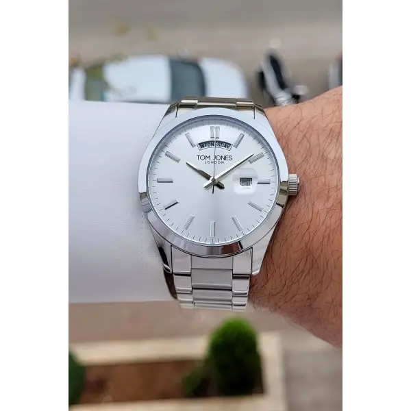 Gümüş Renk 42 mm Erkek Kol Saati