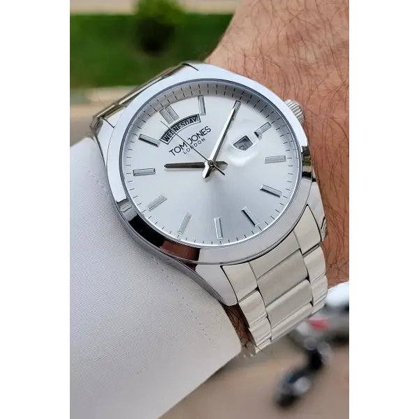 Gümüş Renk 42 mm Erkek Kol Saati