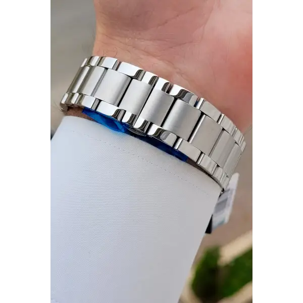 Gümüş Renk 42 mm Erkek Kol Saati