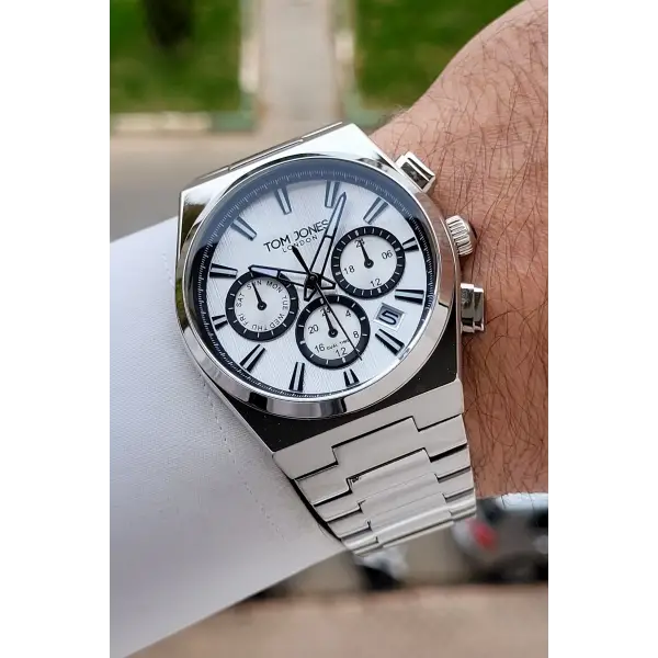 Gümüş Renk 42 mm Erkek Kol Saati