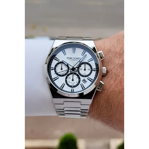 Gümüş Renk 42 mm Erkek Kol Saati