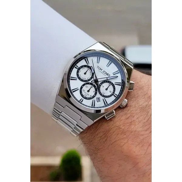 Gümüş Renk 42 mm Erkek Kol Saati