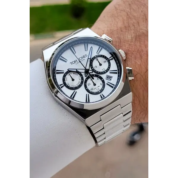 Gümüş Renk 42 mm Erkek Kol Saati