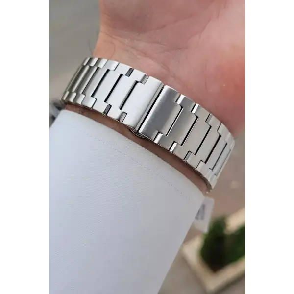 Gümüş Renk 42 mm Erkek Kol Saati