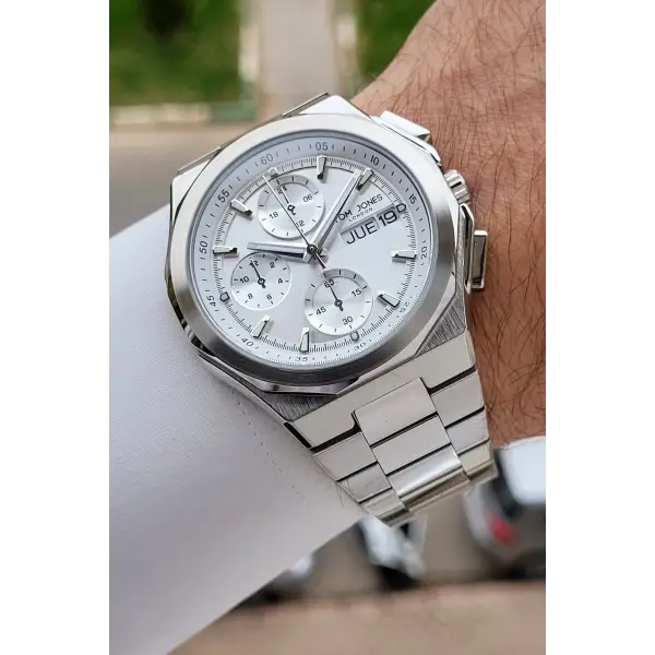 Gümüş Renk 44 mm Erkek Kol Saati