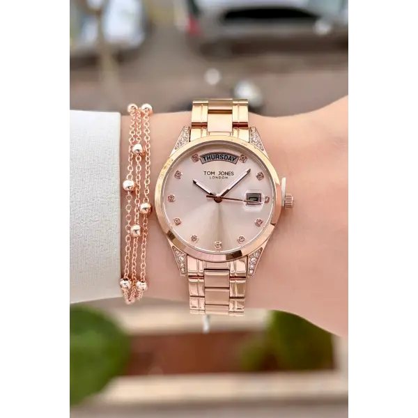 Rose Renk 32 mm Kadın Kol Saati ve Bileklik