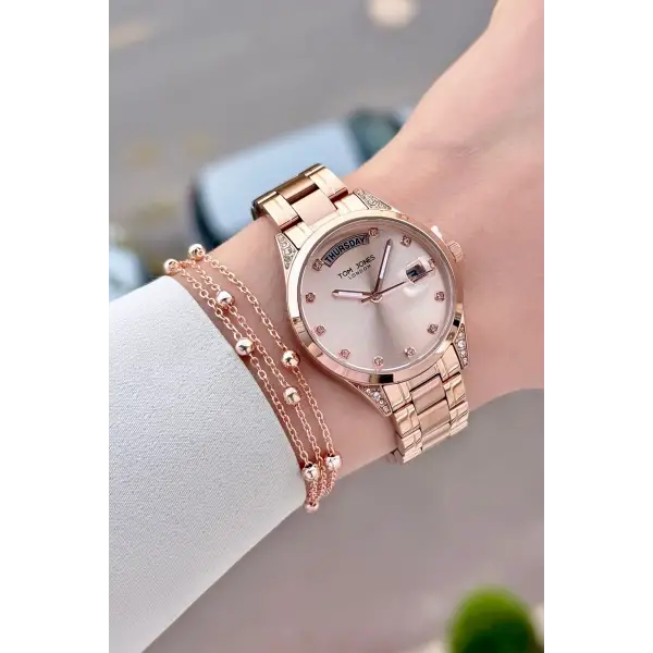 Rose Renk 32 mm Kadın Kol Saati ve Bileklik