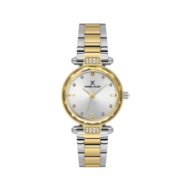 Gold Gümüş Renk 32 Mm Kadın Kol Saati ve Hediye Bileklik