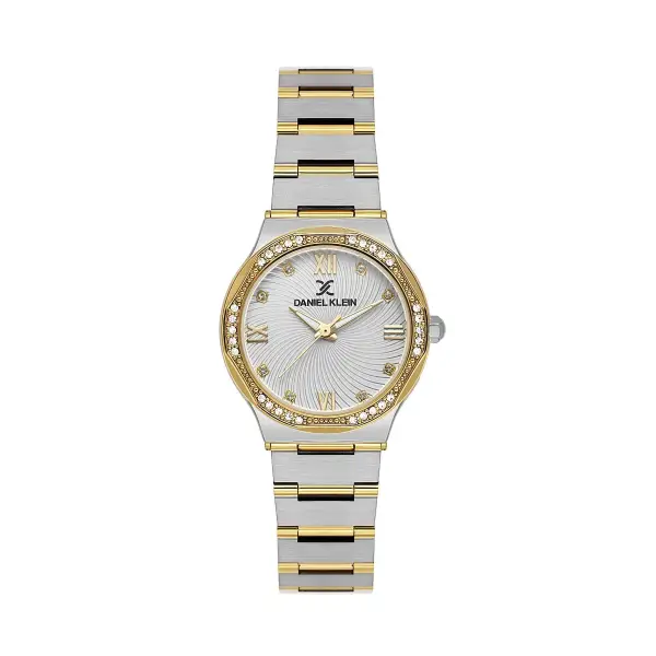 Gold Gümüş Renk 30 Mm Kadın Kol Saati ve Hediye Bileklik