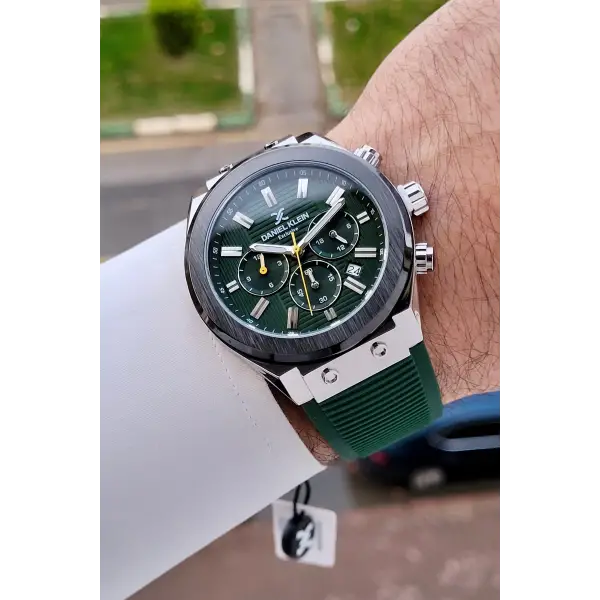 Kasası Gümüş Kordonu Yeşil Renk İç Göstergeleri Aktif Erkek Kol Saati