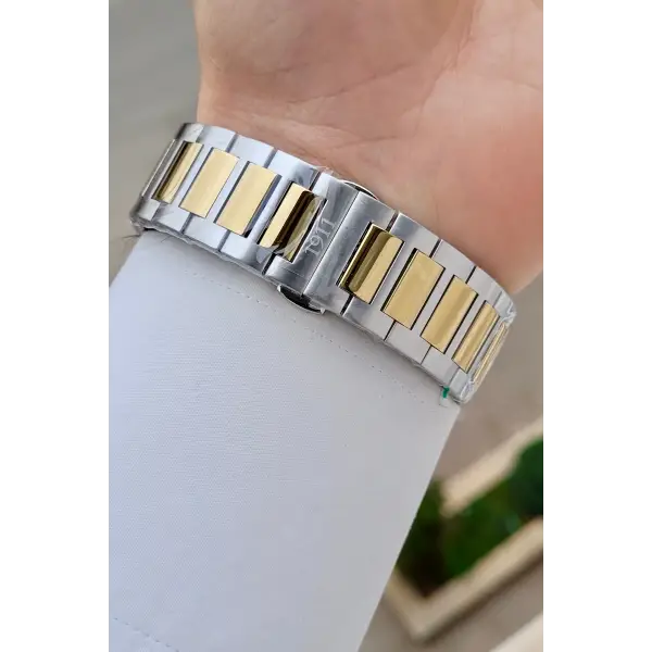 Kadranı Yeşil Kordonu Gold Gümüş Renk 41 mm Renk Atmaz Oksitlenmez Çelik Erkek Kol Saati