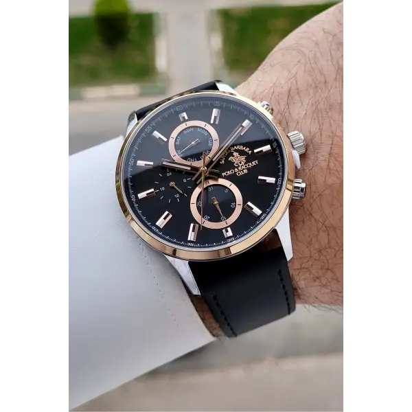 Rose Gümüş Siyah Renk 44 mm Erkek Kol Saati