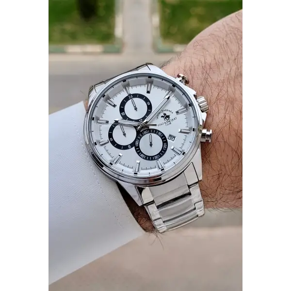 Gümüş Renk 44 mm Renk Atmaz Oksitlenmez Çelik Erkek Kol Saati