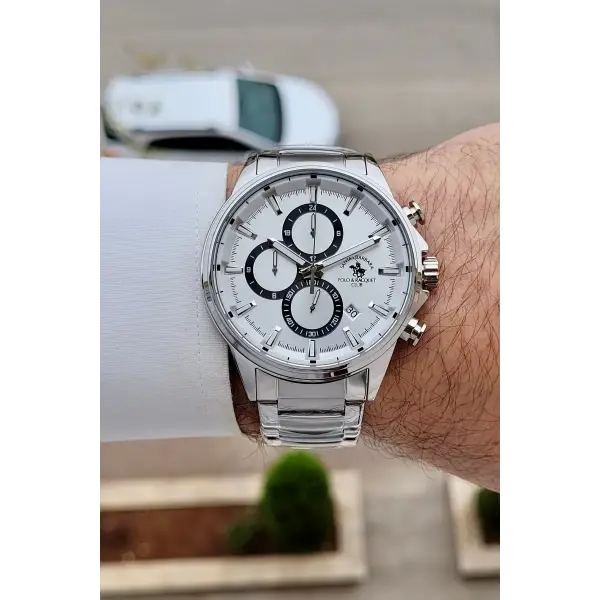 Gümüş Renk 44 mm Renk Atmaz Oksitlenmez Çelik Erkek Kol Saati