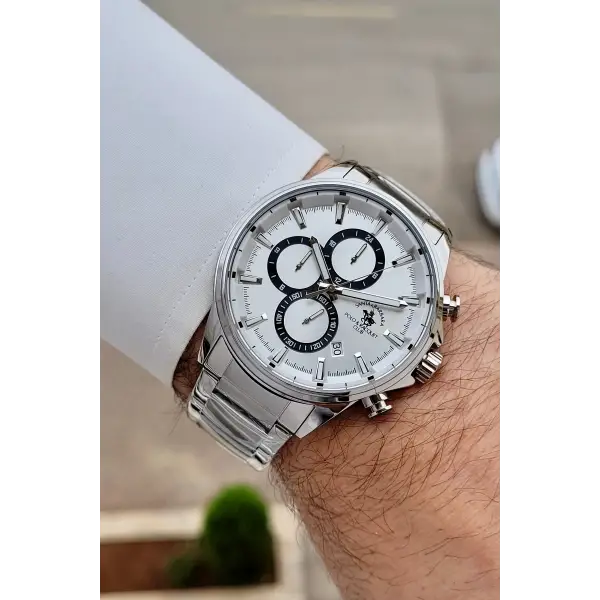 Gümüş Renk 44 mm Renk Atmaz Oksitlenmez Çelik Erkek Kol Saati