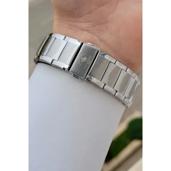 Gümüş Renk 44 mm Renk Atmaz Oksitlenmez Çelik Erkek Kol Saati