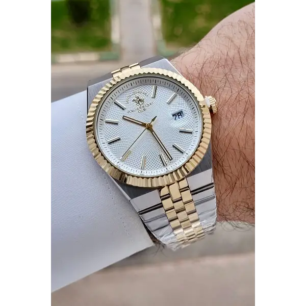 Gold Gümüş Renk 40 mm Renk Atmaz Oksitlenmez Çelik Erkek Kol Saati