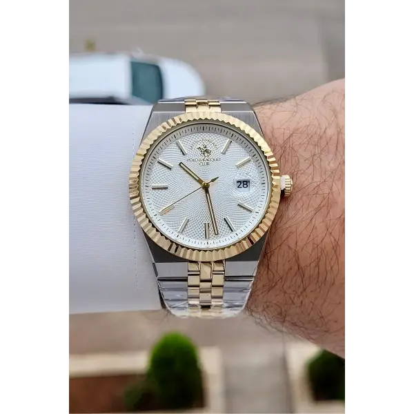 Gold Gümüş Renk 40 mm Renk Atmaz Oksitlenmez Çelik Erkek Kol Saati