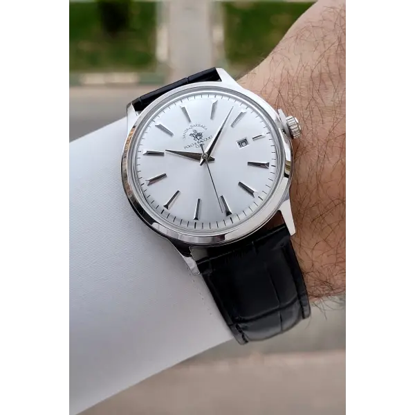 Kasası Gümüş Kordonu Siyah Renk 40,5 mm Renk Atmaz Oksitlenmez Çelik Kasa Erkek Kol Saati