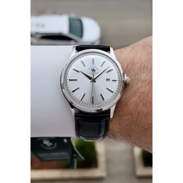 Kasası Gümüş Kordonu Siyah Renk 40,5 mm Renk Atmaz Oksitlenmez Çelik Kasa Erkek Kol Saati