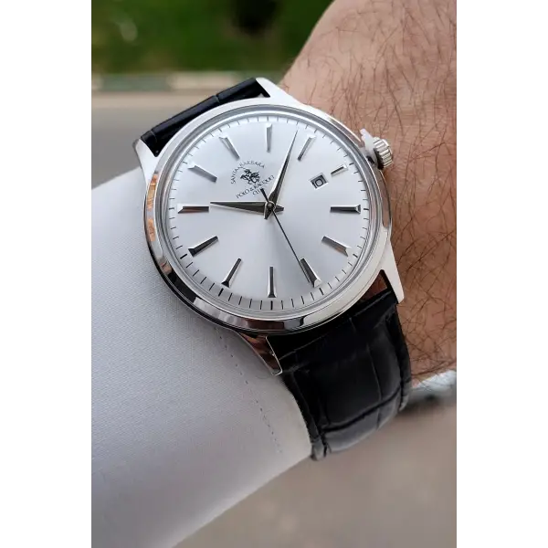 Kasası Gümüş Kordonu Siyah Renk 40,5 mm Renk Atmaz Oksitlenmez Çelik Kasa Erkek Kol Saati