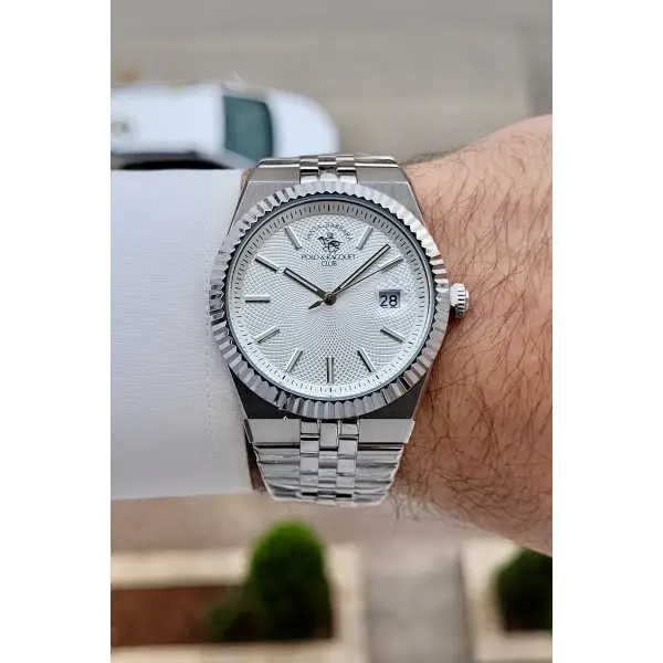 Gümüş Renk 40 mm Renk Atmaz Oksitlenmez Çelik Erkek Kol Saati