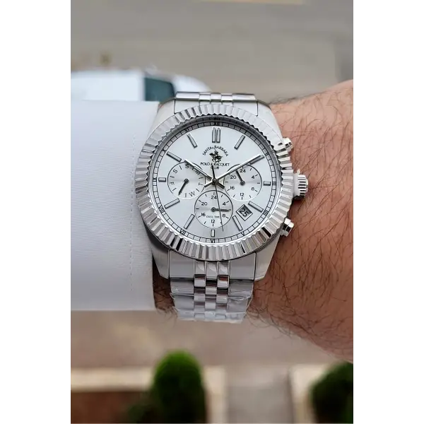 Gümüş Renk 41 mm Renk Atmaz Oksitlenmez Çelik Erkek Kol Saati