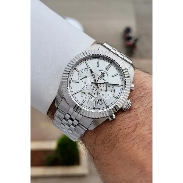 Gümüş Renk 41 mm Renk Atmaz Oksitlenmez Çelik Erkek Kol Saati