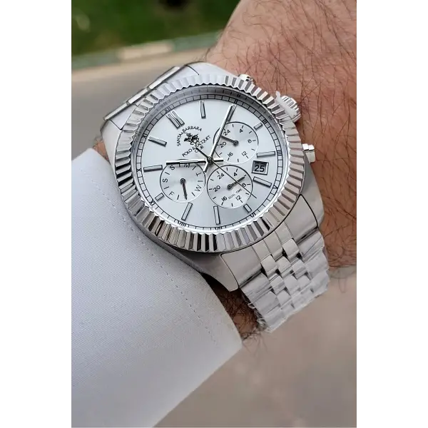 Gümüş Renk 41 mm Renk Atmaz Oksitlenmez Çelik Erkek Kol Saati