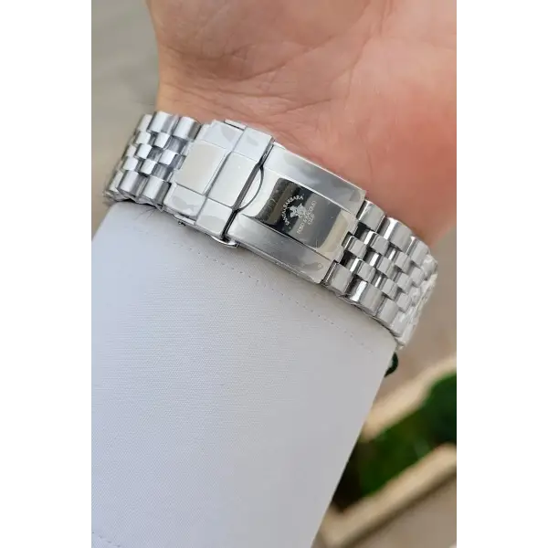 Gümüş Renk 41 mm Renk Atmaz Oksitlenmez Çelik Erkek Kol Saati