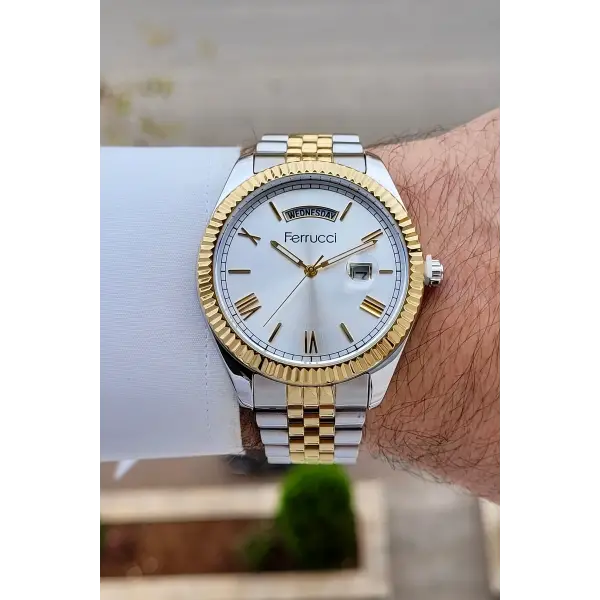 Gold Gümüş Renk 41 mm İç Göstergeleri Aktif Erkek Kol Saati