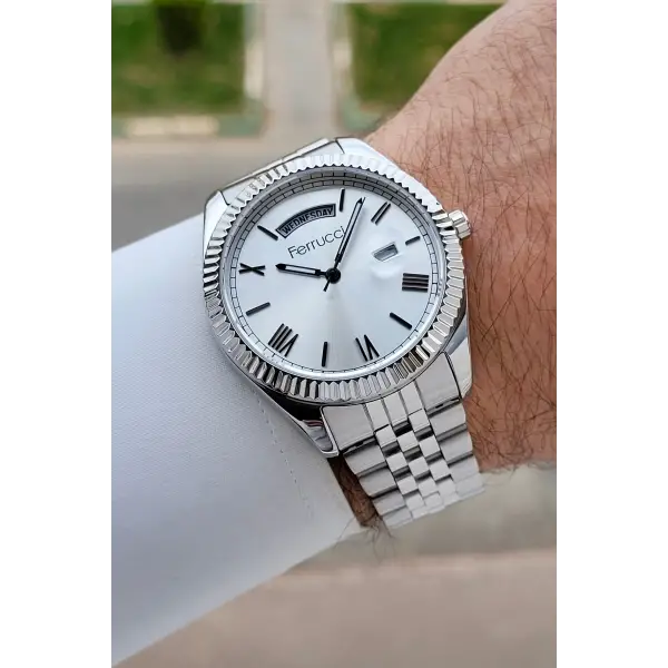 Gümüş Renk 41 mm İç Göstergeleri Aktif Erkek Kol Saati