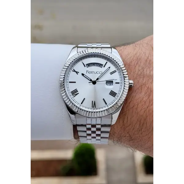 Gümüş Renk 41 mm İç Göstergeleri Aktif Erkek Kol Saati