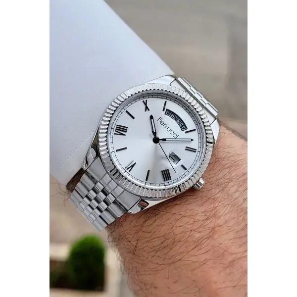 Gümüş Renk 41 mm İç Göstergeleri Aktif Erkek Kol Saati