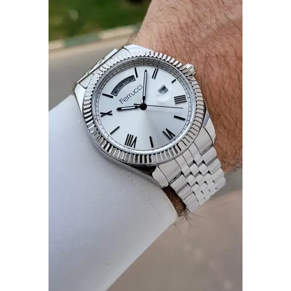 Gümüş Renk 41 mm İç Göstergeleri Aktif Erkek Kol Saati