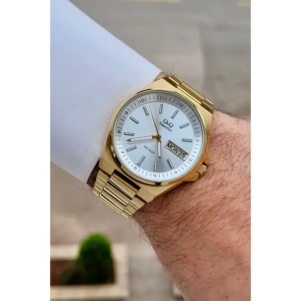 Gold Renk 40 mm İç Göstergeleri Aktif Paslanmaz Çelik Erkek Kol Saati