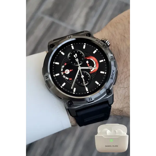 Siyah Renk Akıllı Saat ve Bluetooth Kulaklık
