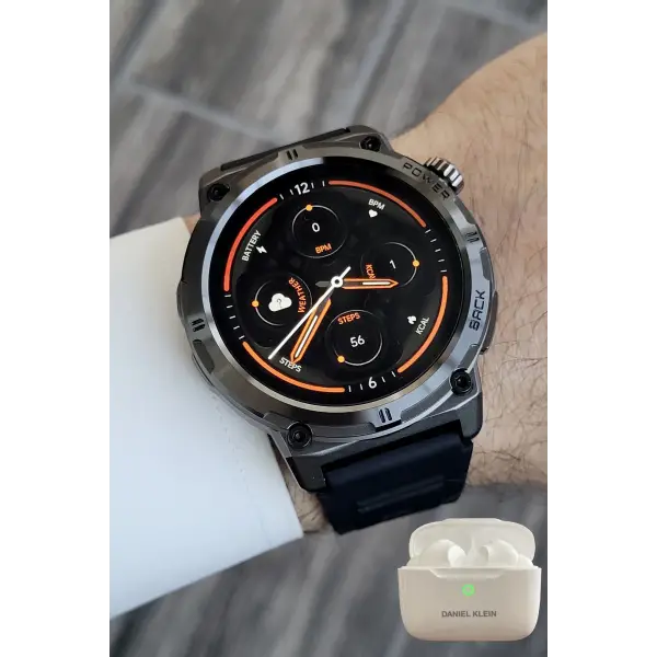 Siyah Renk Akıllı Saat ve Bluetooth Kulaklık