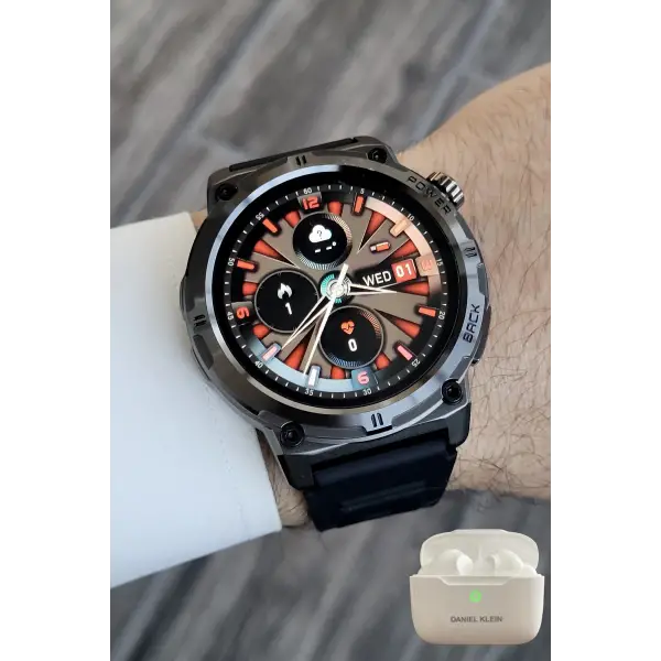 Siyah Renk Akıllı Saat ve Bluetooth Kulaklık