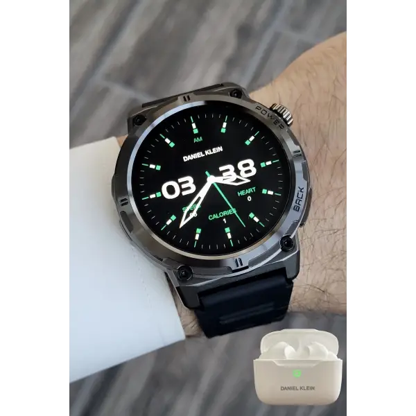 Siyah Renk Akıllı Saat ve Bluetooth Kulaklık