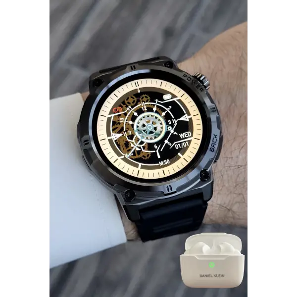 Siyah Renk Akıllı Saat ve Bluetooth Kulaklık