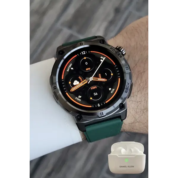 Yeşil Renk Akıllı Saat ve Bluetooth Kulaklık