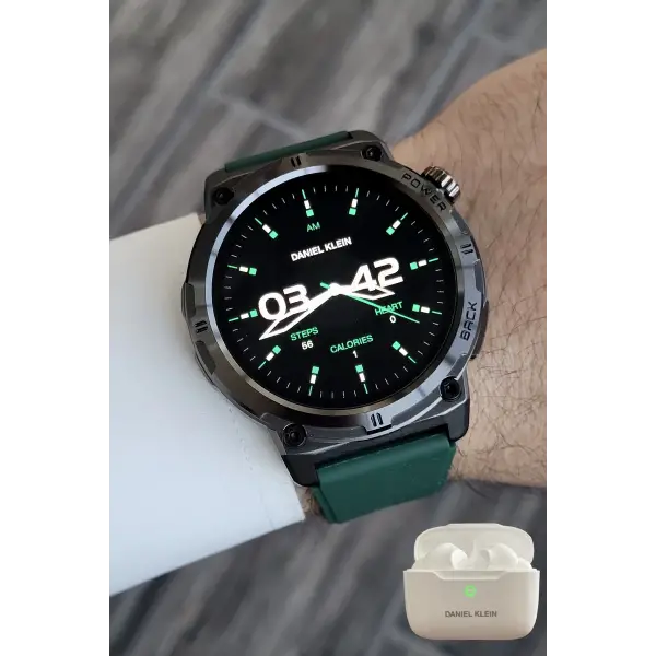 Yeşil Renk Akıllı Saat ve Bluetooth Kulaklık