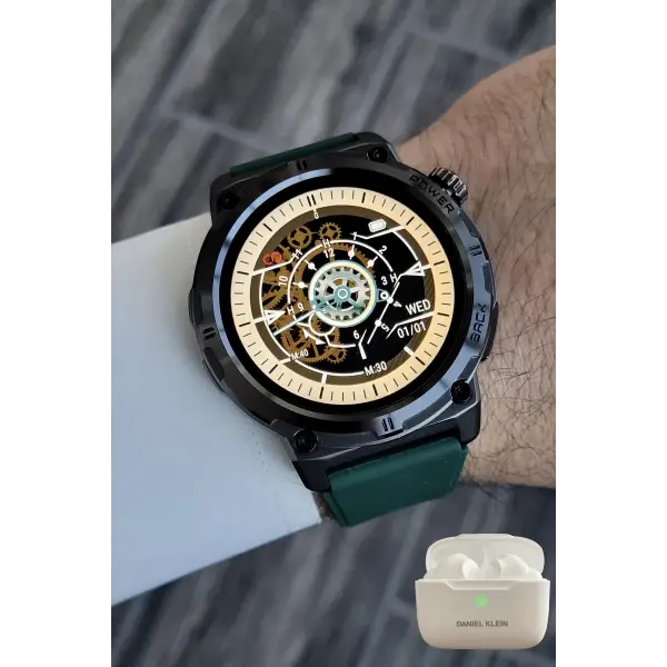 Yeşil Renk Akıllı Saat ve Bluetooth Kulaklık